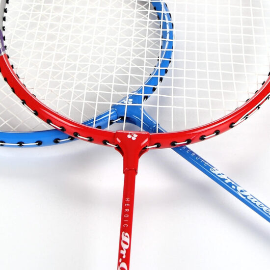 OEM custom badminton racket set for beginners, iron-aluminum alloy frame