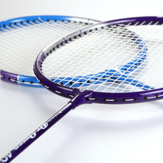 OEM custom badminton racket set for beginners, iron-aluminum alloy frame
