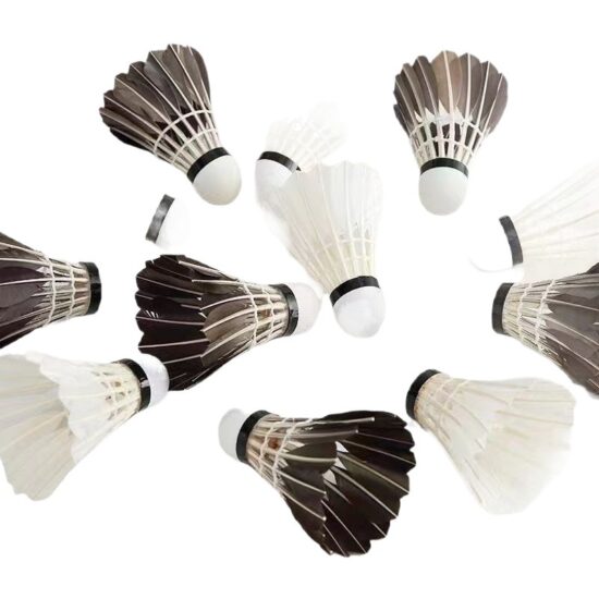 Outdoor Goose Feather Shuttlecocks 12pcs – Windproof & Durable for Match Play