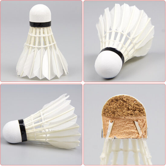 Professional Durable Goose Feather Badminton Shuttlecock with PU Cork Base