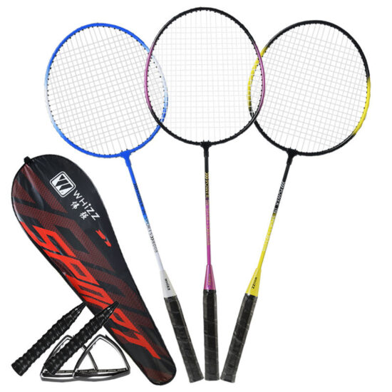 Whizz 8008 steel badminton racket with iron shaft for home sports