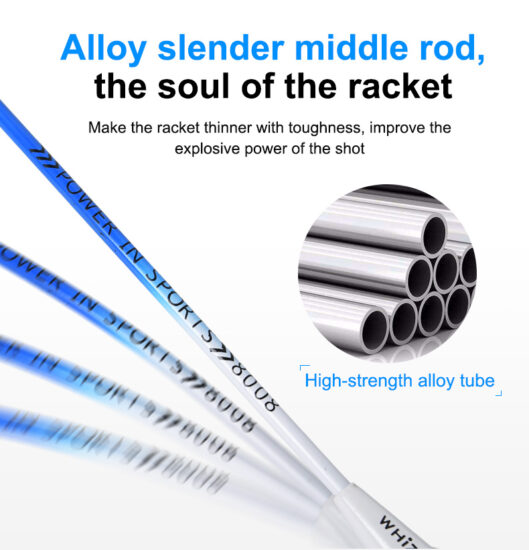 Whizz 8008 steel badminton racket with iron shaft for home sports