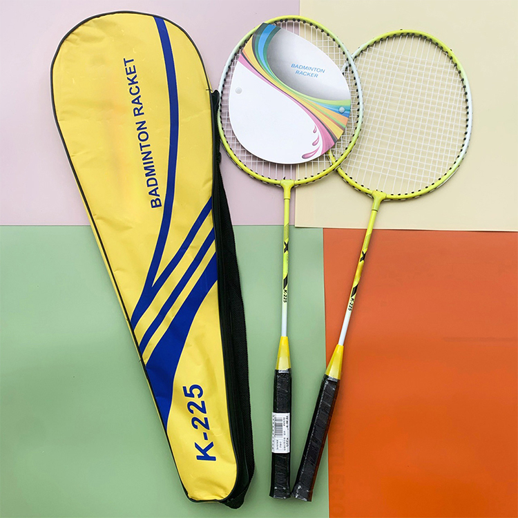 Wholesale iron badminton rackets with soft and hard grips in multiple colors