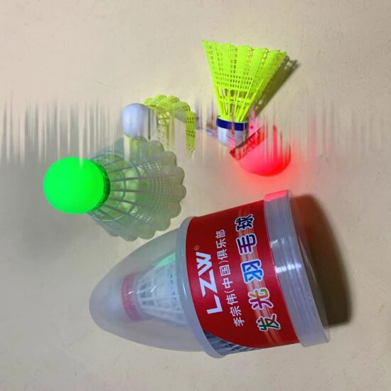 Jordan Glow-in-the-Dark Badminton Shuttlecocks – Durable 12-Pack for Outdoor Night Play
